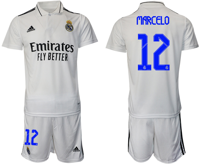Men 2022-2023 Club Real Madrid home white 12 Adidas Soccer Jersey
